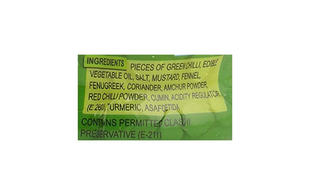 Goldiee Green Chilli Pickle    Plastic Jar  500 grams
